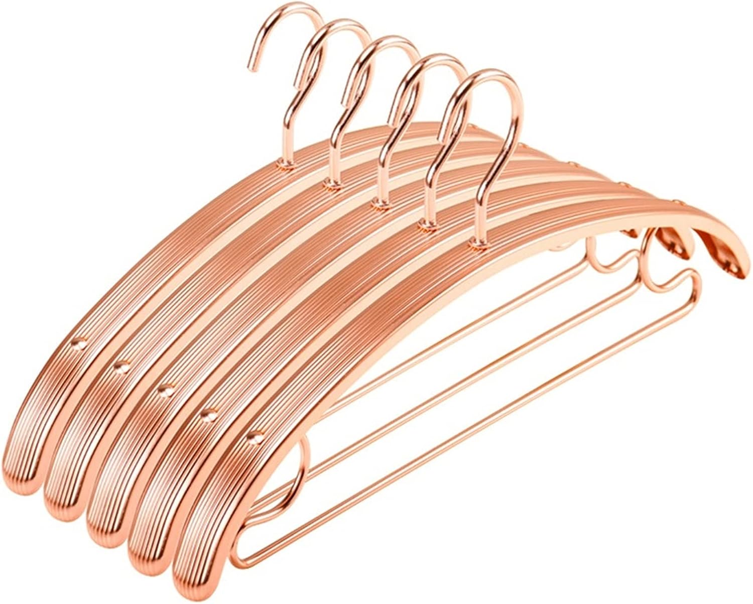 5 Pieces Thickened Metal Clothes Hanger Aluminum Alloy Coat Suit Dress Hanger with Big Notches Dry and Wet Clothes Hanging Support (Color : Gold)