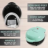 Vista 4 de Elite Gourmet EWM-013MX Electric Nonstick Mini Waffle Maker with 5-inch cooking surface, Belgian Waffles, Compact Design, Hash Browns, Keto, Snacks