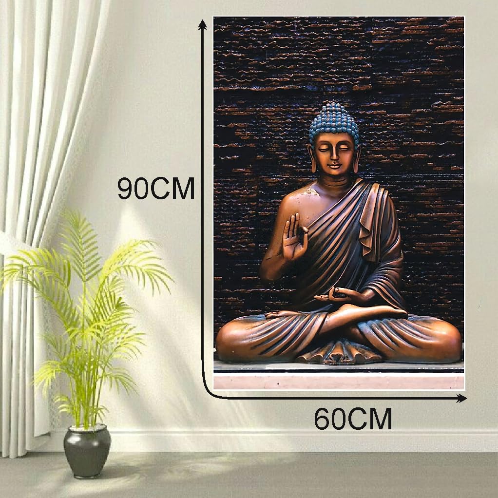 Decals Creation Gautam Buddha Vinyl Reusable Self-Adhesive Sticker | Wall Reusable Self-Adhesive Sticker For Living Room/Bedroom/Office Size - 60 Cm X 90 Cm 1