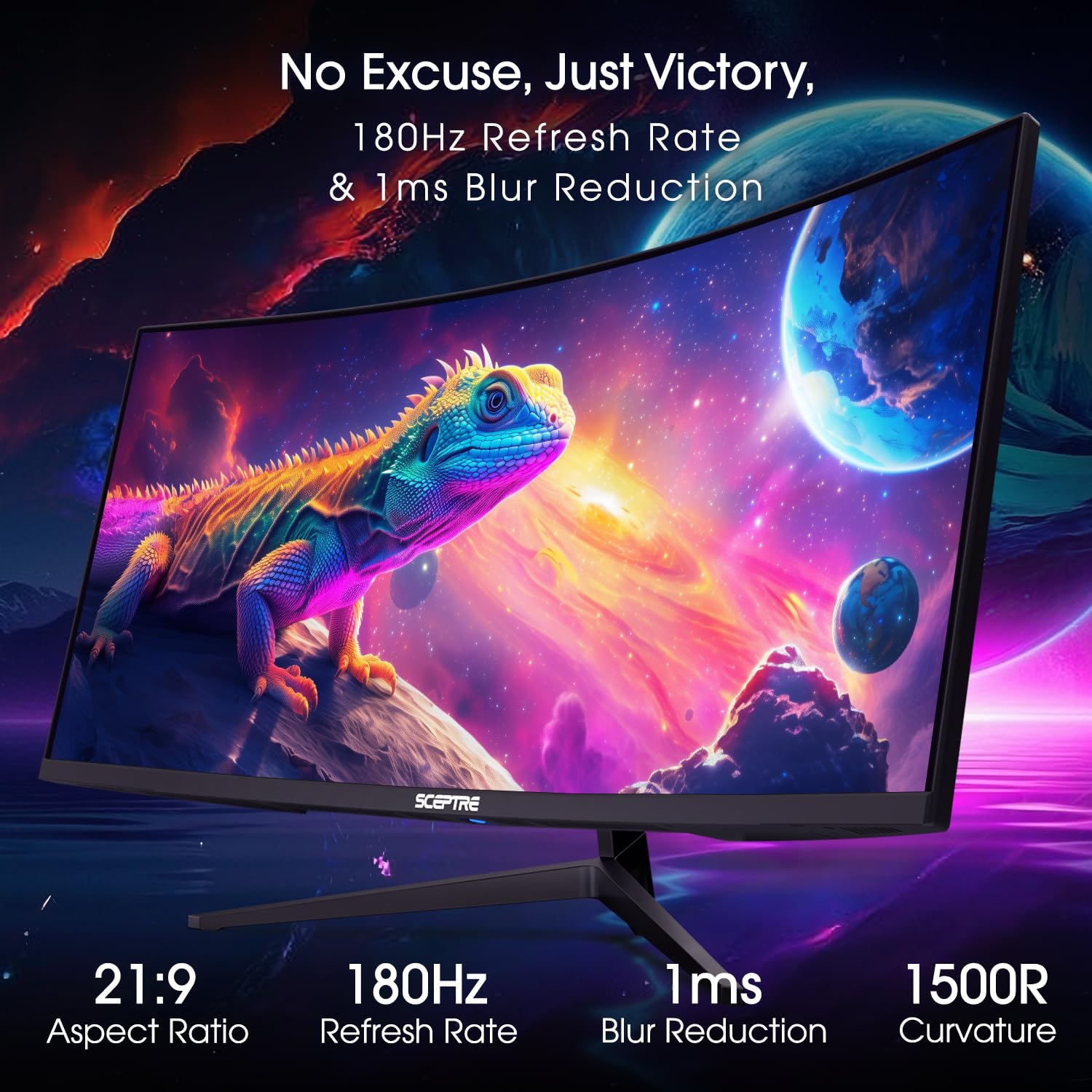 Sceptre New Curved 34-inch Gaming Monitor 3440 x 1440 180Hz 1500R DP x2 HDMI x2 Build-in Speakers 2025