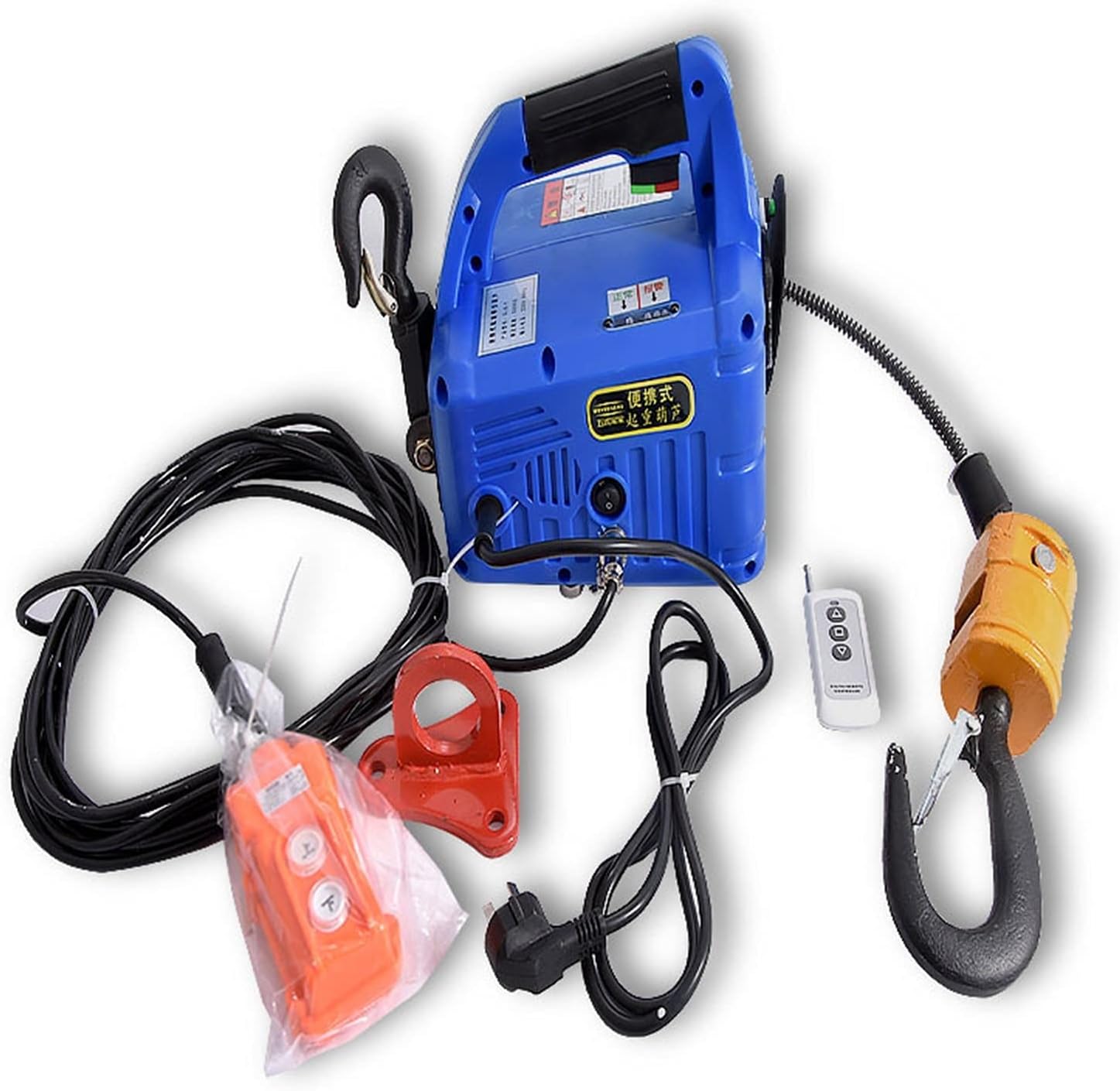CCKUHN Chain Hoist 1500W 3 In 1 Electric Hoist Remote Control Traction Hoist Mini Hoist Hanging Tensioning Machine 100KG/200KG/300KG/500KG (Load Capacity : 200 Kg) (200 Kg)