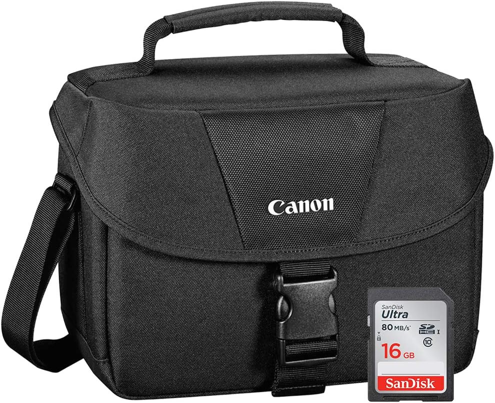 Canon 100ES Well-Padded Multi-Compartment Digital SLR Camera Case EOS Shoulder Gadget Bag (9320A023) Bundle for EOS T7, T7i, T8i, SL3, 5D Mark IV, 6D Mark II, 7D Mark II, 77D and 80D