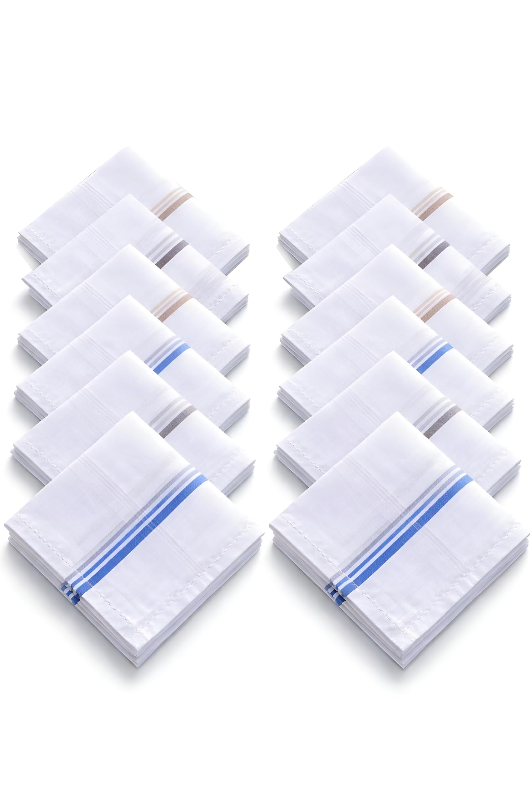 rarest Hanki Men's Cotton Handkerchief - Pack of 10 Soft & Durable Hankies for Men | White Handkerchief with Color Border | Pure Cotton Kerchiefs for Gentlemen, Office, and Daily Use PACK OF 6-picture-55