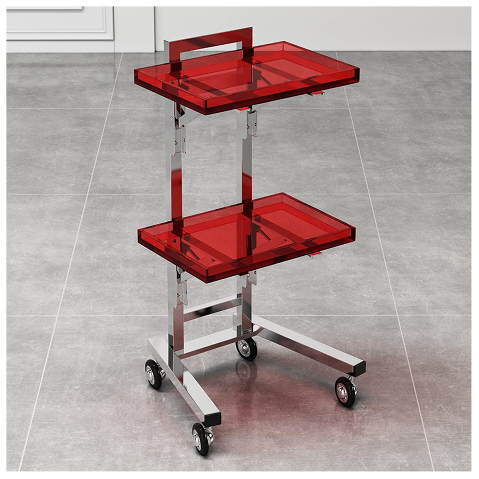 Plateau pliant en acrylique extra large avec roulettes stables