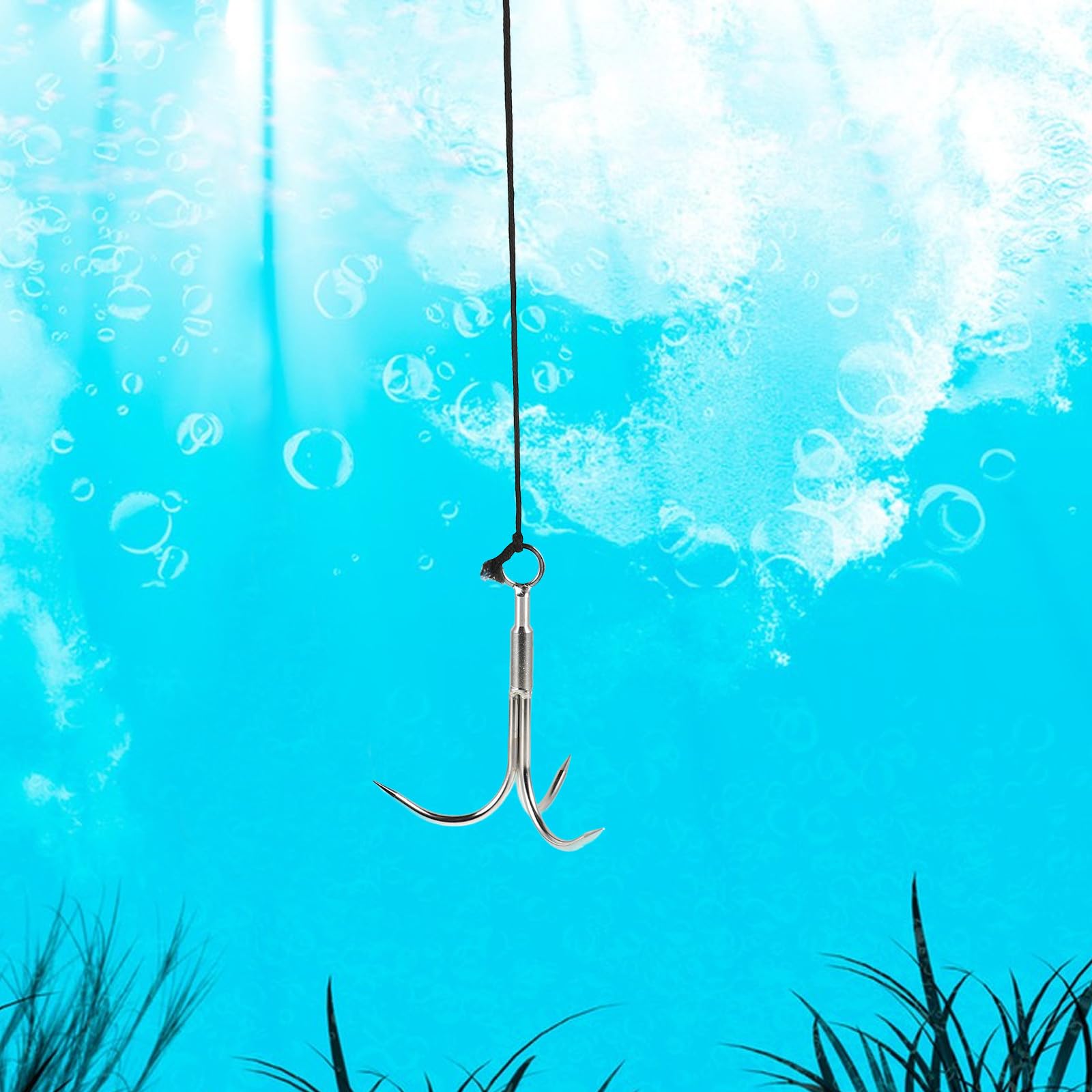 Gancho de Acero Inoxidable para Exteriores Cuerda de 10 Metros, Gancho de Tres Puntas para Pesca y Rescate, Herramienta de Agarre para Escalada y Camping, Color Aleatorio