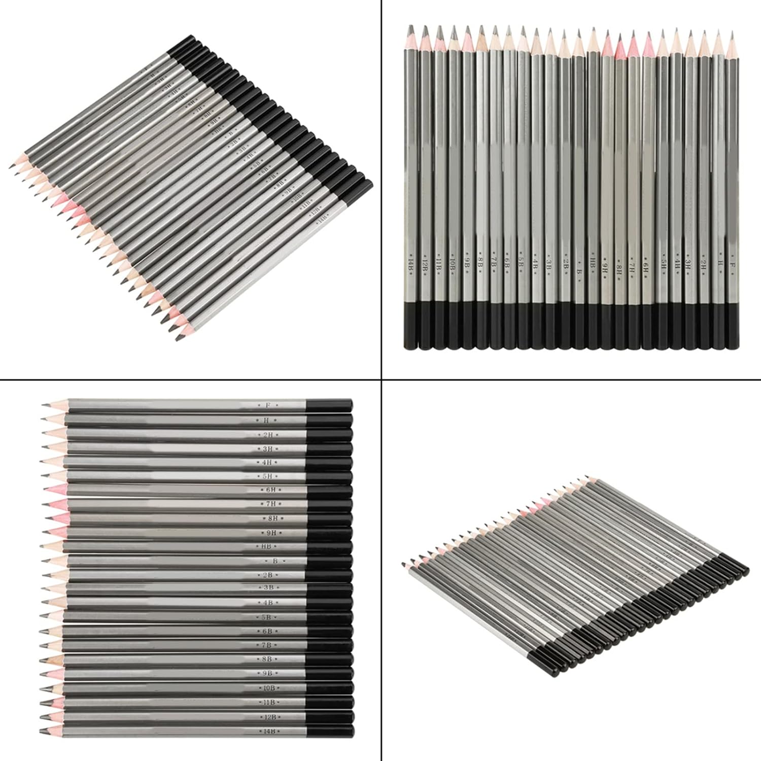 24pcs Graphite Pencils, Drawing Pencils Set, Drawing Pencils 2B 4B 6B B 3B 5B 7B 8B 9B 10B 11B 12B 14B 9H 8H 7H 6H 5H 4H 2H H HB