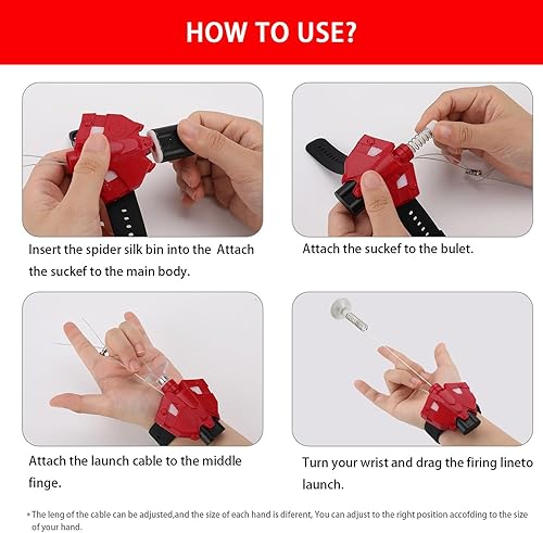 Miniatura 5 de Web Launcher - Tiradores de cuerda, tiradores de telaraña, luz de inducción magnética, lanzador de cuerda, puede agarrar objetos pequeños, guantes