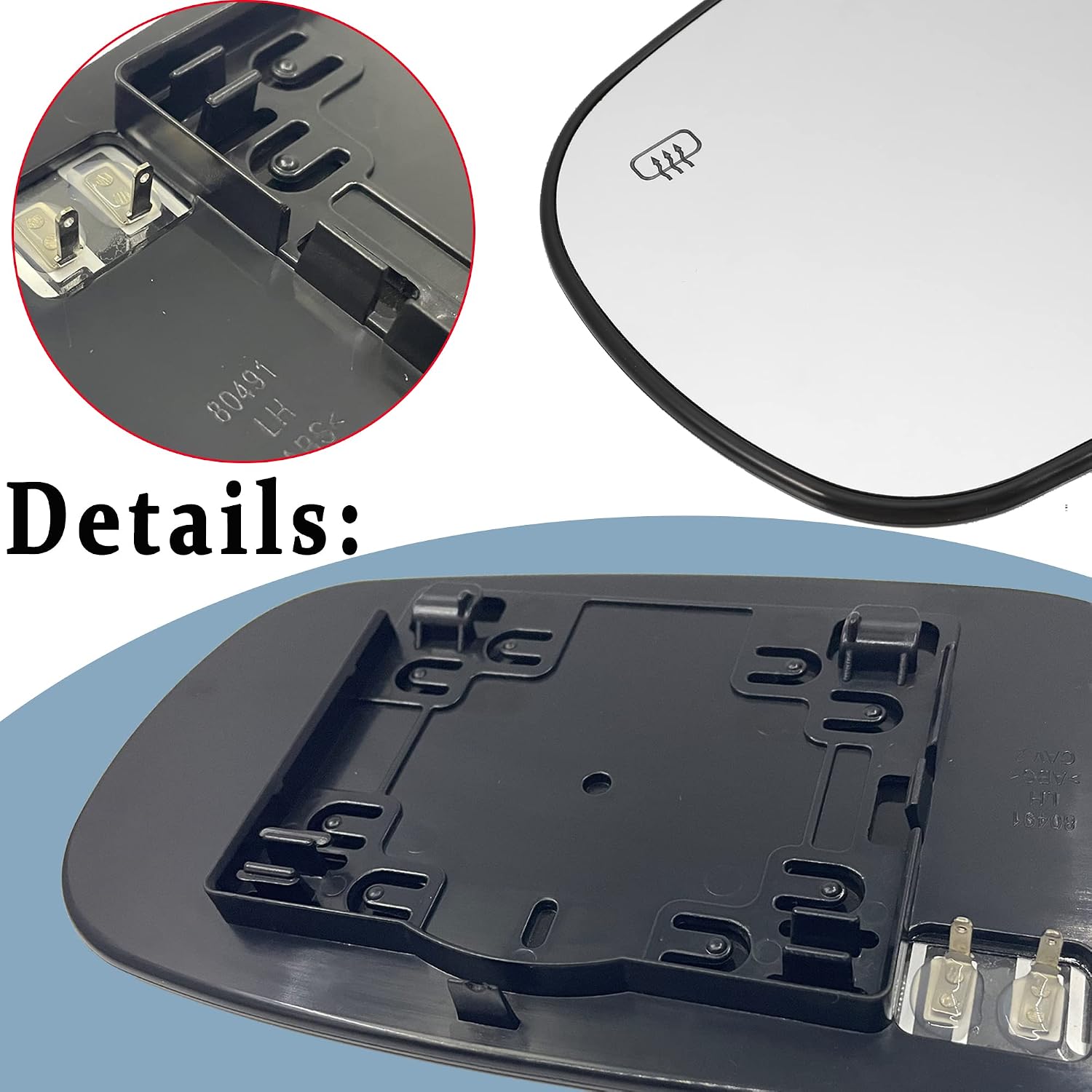Charger Driver Side Heated Mirror Glass Compatible with 2011-2021 Dodge Challenger Charger Chrysler 200 300 Left Power Heated Convex Mirror Glass 68101147AA