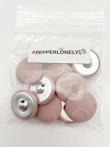 Vista 17 de PEPPERLONELY 10 piezas de tela de 0.394 in cubierta con botones redondos de vástago de metal, azul marino