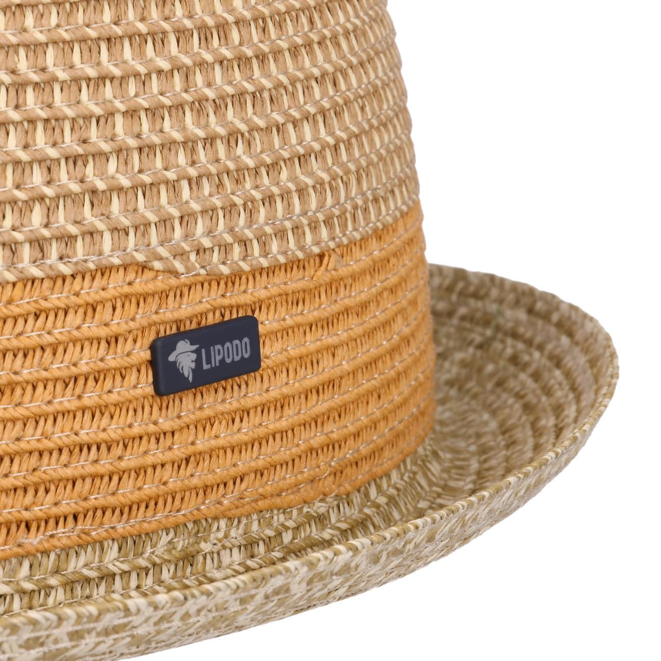 LIPODO Ennario Sombrero Pork pie de Paja Multicolor Hombre Primavera Verano