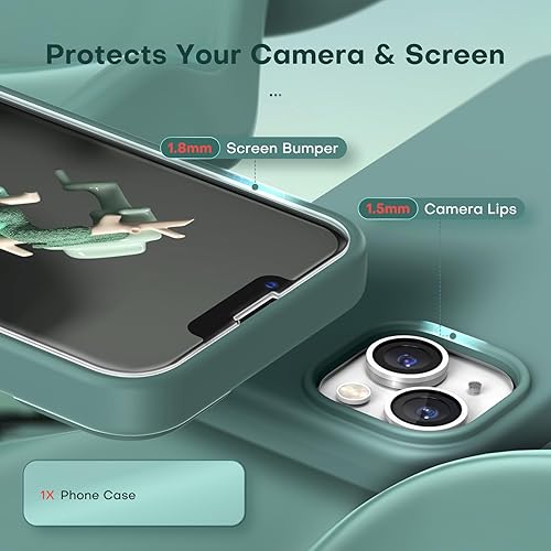 Vista 183 de TOCOL - Funda 5 en 1 para iPhone 11, con 2 protectores de pantalla + 2 protectores de lente de cámara, funda delgada de silicona líquida a prueba