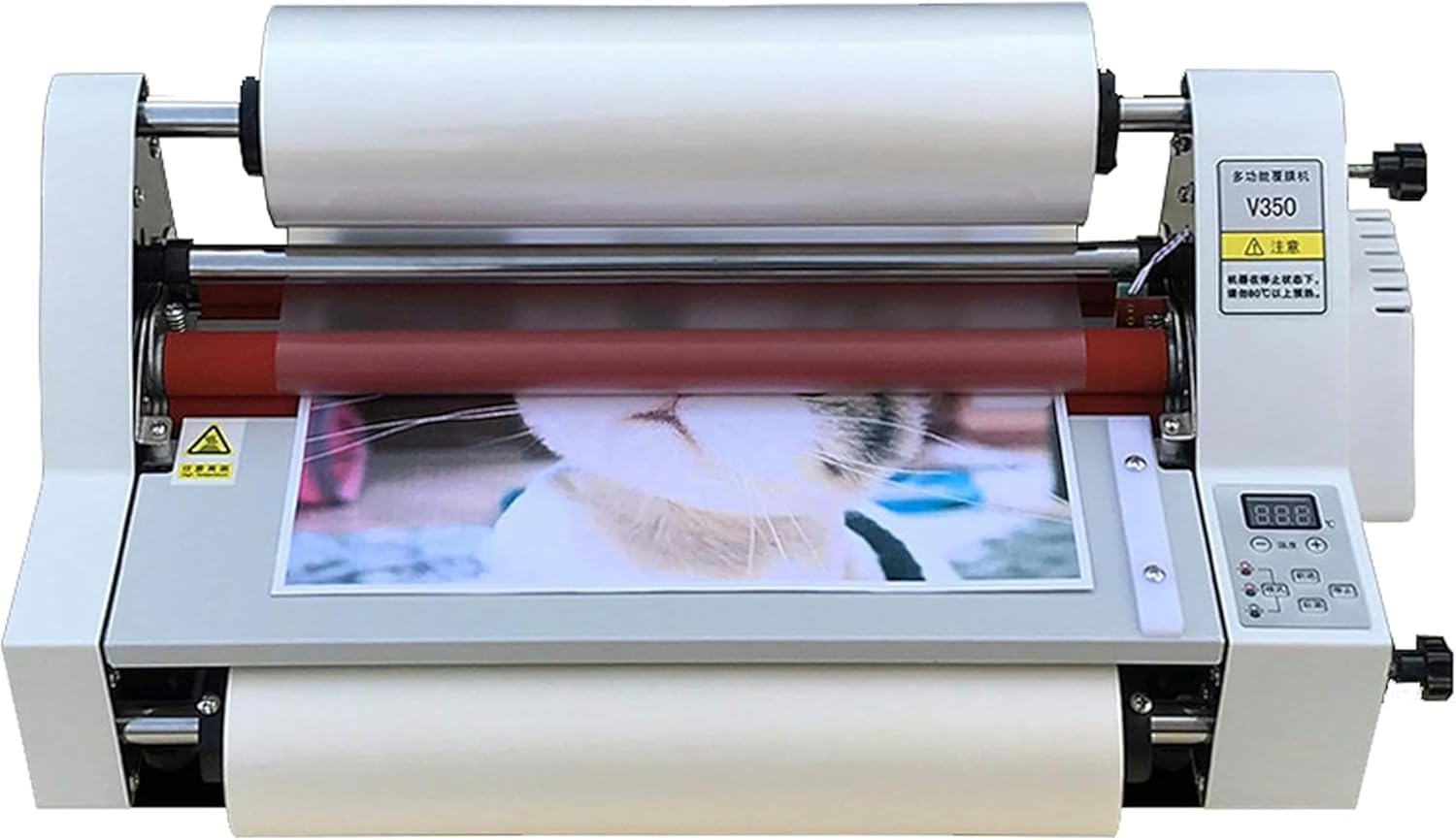 Hot Cold Roll Laminator, Single and Dual Sided Thermal Laminating Machine, Rapid 1 Minute Warm Up Paper Laminator for School Office~/