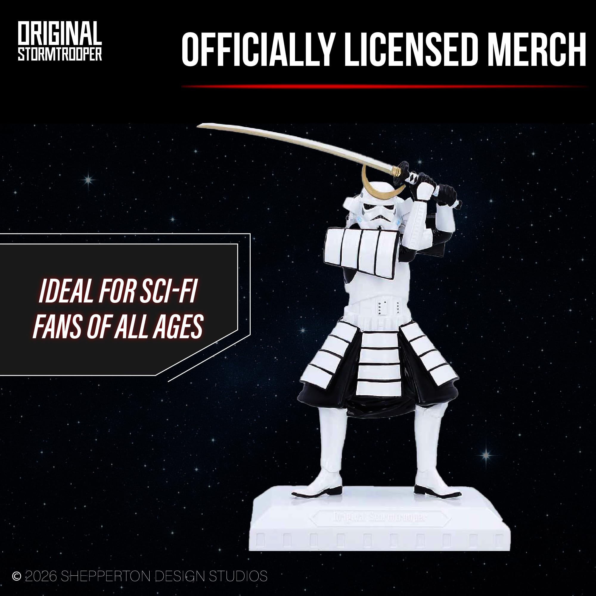 Nemesis Now Stormtrooper Figurine Samouraï 19,3 cm - Figurine Samouraï Stormtrooper en résine peinte à la main avec épée, objet de collection de science-fiction pour les fans de Star Wars