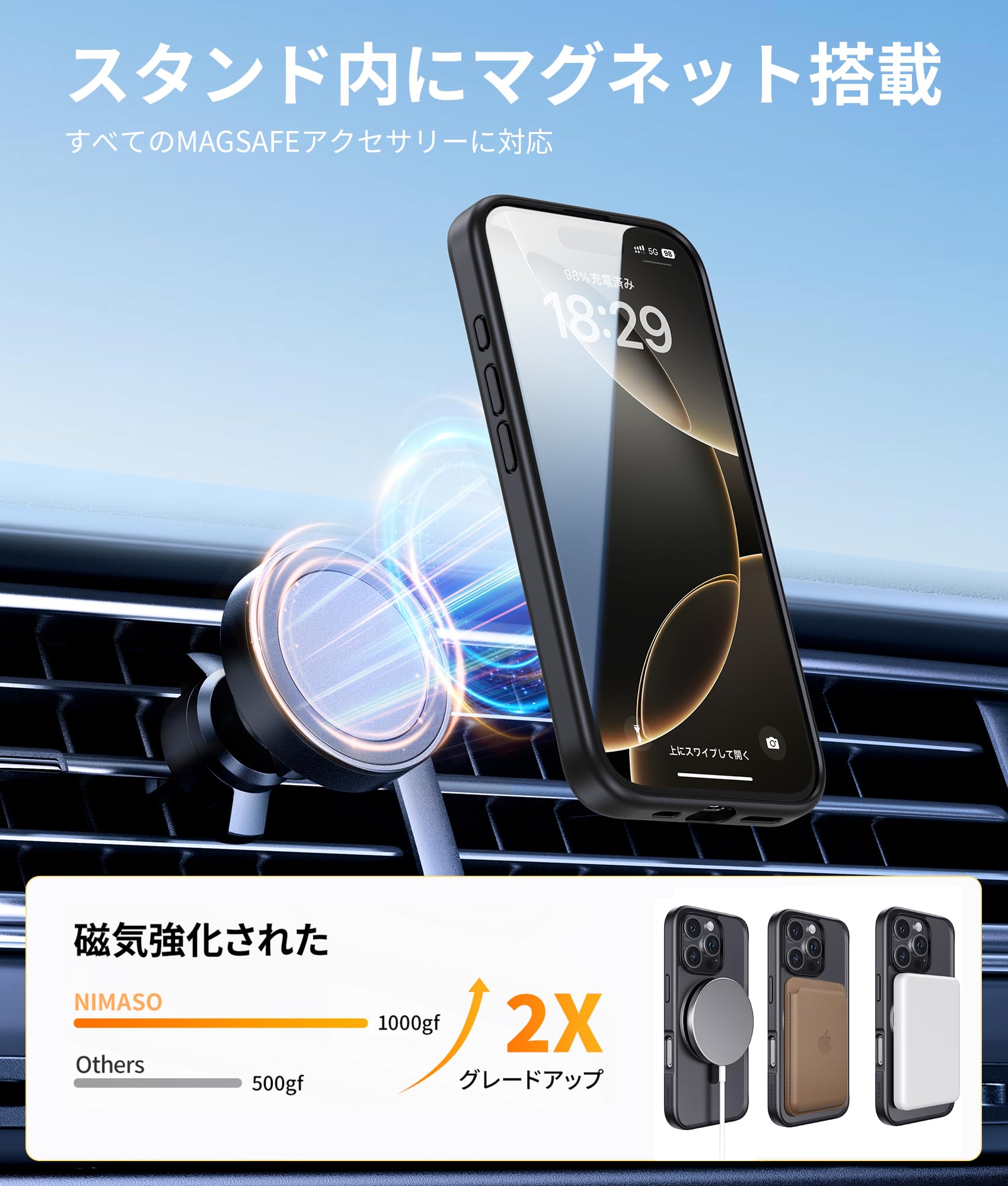 Amazon.co.jp: NIMASO iPhone16Pro用 ケース 縦横両対応 360°回転