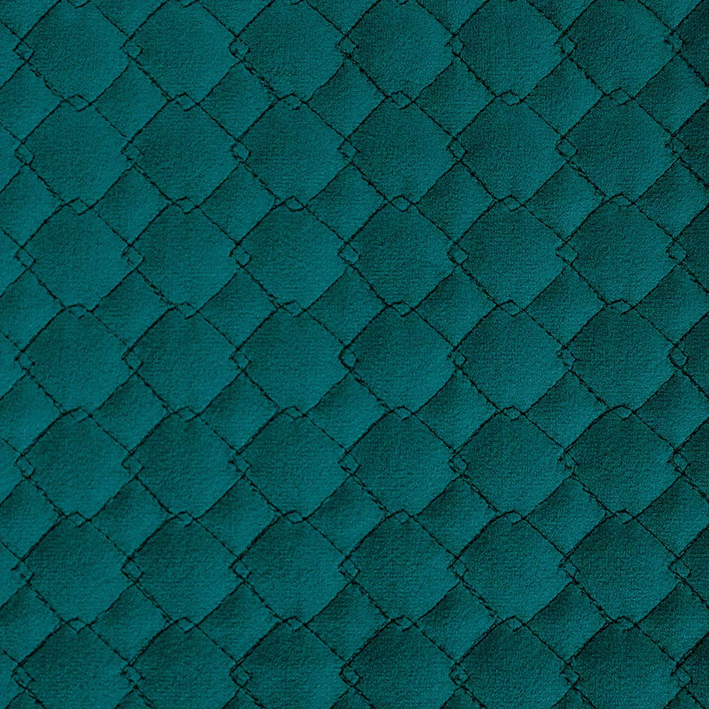 DESHOME Viki TS - Tissu au mètre d'ameublement en Velours matelassé pour canapés, fauteuils, coussins, chaises, couvre-lit (Vert canard, 1 mètre)