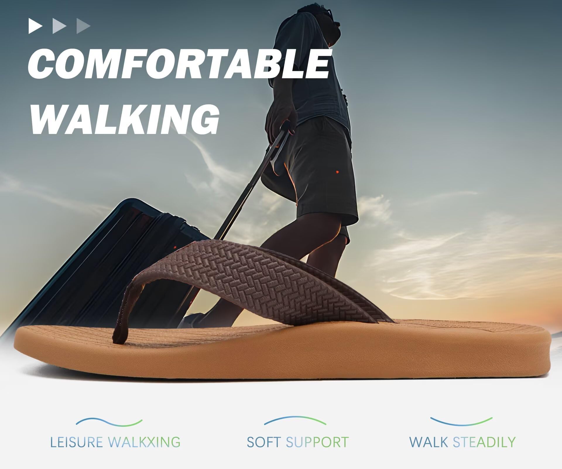 KuaiLu Tongs pour Hommes été Antidérapantes Plage Piscine Sandales Synthétiques Thongs Chaussures