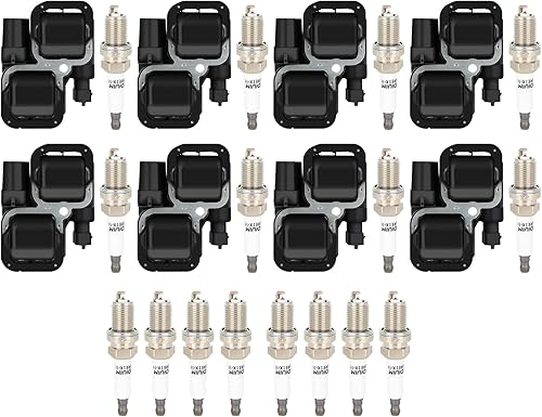 Miniatura 2 de ROADFAR 8 bobinas de encendido con 16 bujías de iridio para Mercedes-Benz 2001 2002 2003 2004 2005 E389 UF359 UF-359,