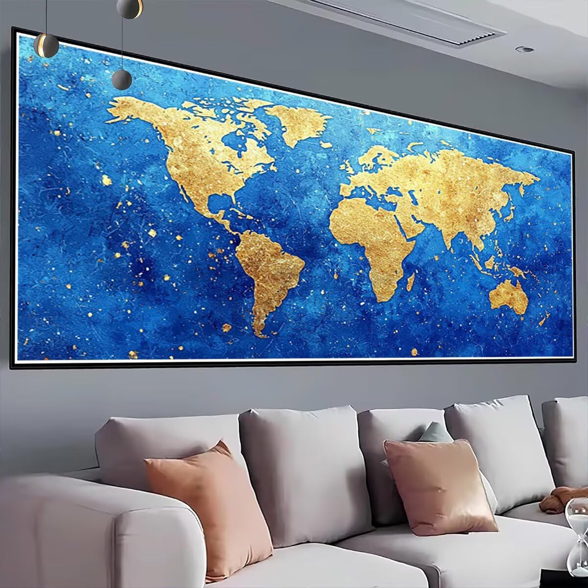 Karte Diamond Painting XXL 140x60cm, 5D Diamant Painting Bilder Abstrakt Muster, DIY Set Erwachsene mit Eckige Steine, Kreativ Set für Erwachsene, Herbstdeko, Geschenke für Frauen, Weihnachtsdeko S-54