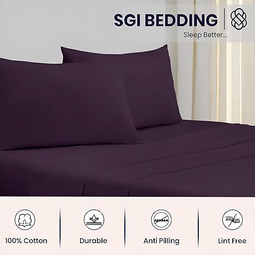 Miniatura 3 de SGI bedding Sábanas de lujo de algodón egipcio de 4 piezas, tamaño California King, 1000 hilos, sábanas 100% algodón, juego de sábanas de bolsillo
