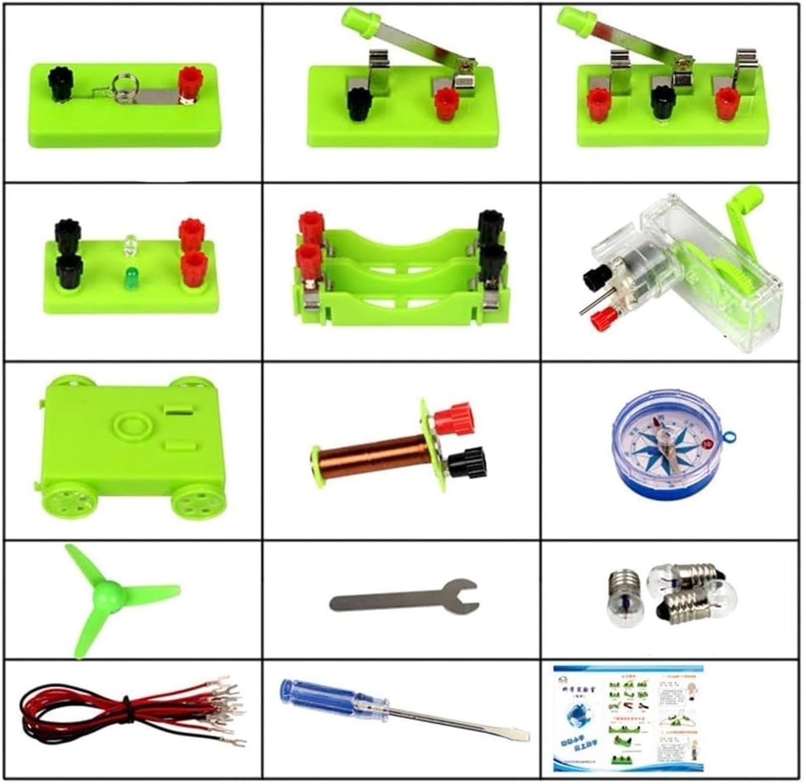 ABS DIY Grundlegende Closed Circuit Experiment Lagerung Box 1,5 V Batterie Halter Glühbirne Schalter Draht Physikalische Elektrizität Labor Exploration ausrüstung