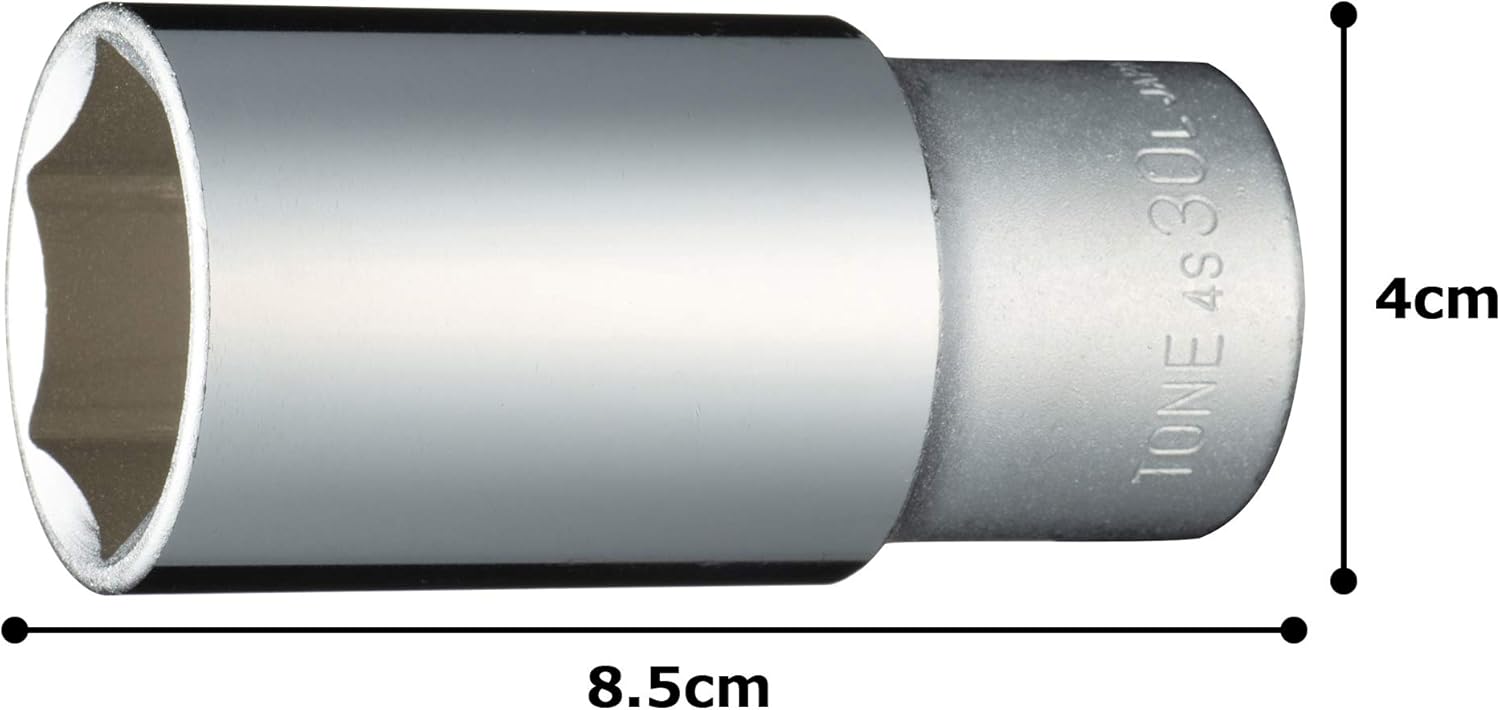 TONE Deep Socket 6-Point 4S-30L 1/2" Inch Drive 30mm