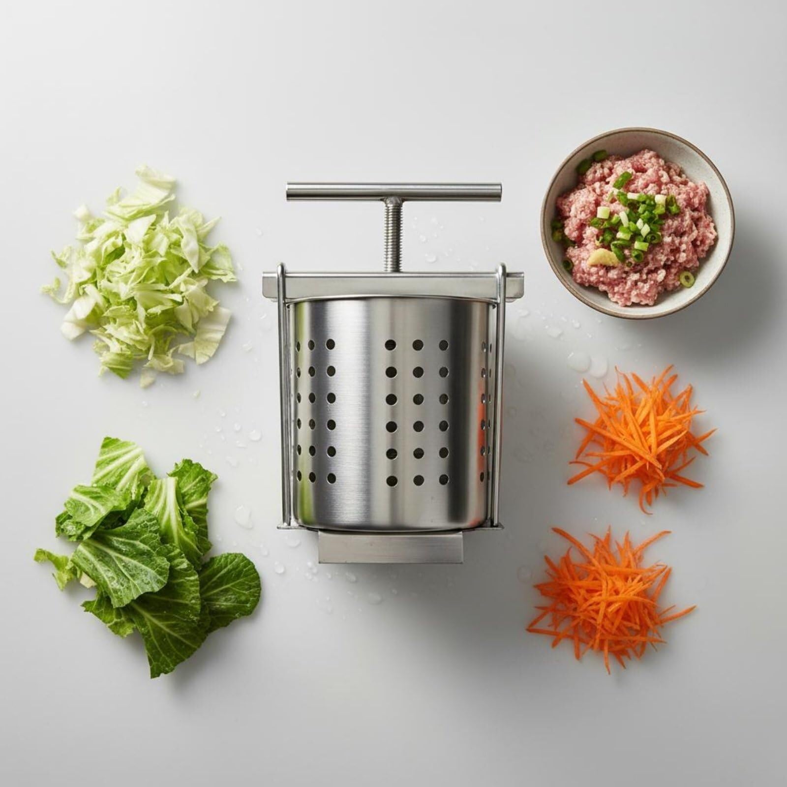 Kartoffelpresse Aus Edelstahl Manuelle Obstpresse Passiergerät Vielseitiger | Gemüse- Und Obstzerkleinerer Für Kartoffeln, Tomaten & Beeren, Robuste Küchenpresse Für Feines Püree(1 5L)