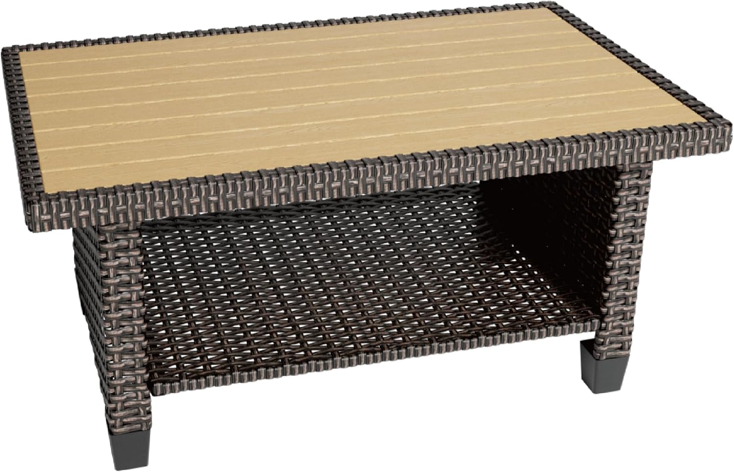 1-Piece Patio Furniture Coffee Table - Weather-Resistan - Rattan Coffee Table for Porch, Garden, Lawn