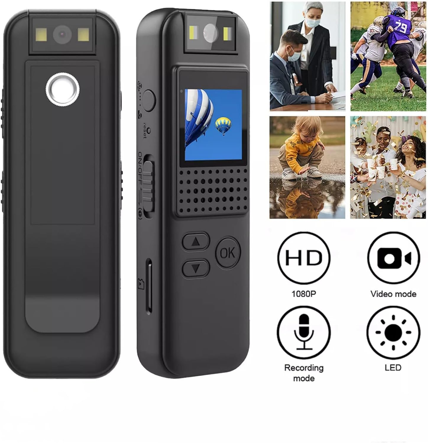 1080P Dv Sports Camera Wearable Video Camcorder with Elastic Headband for Outdoor Sport Travel