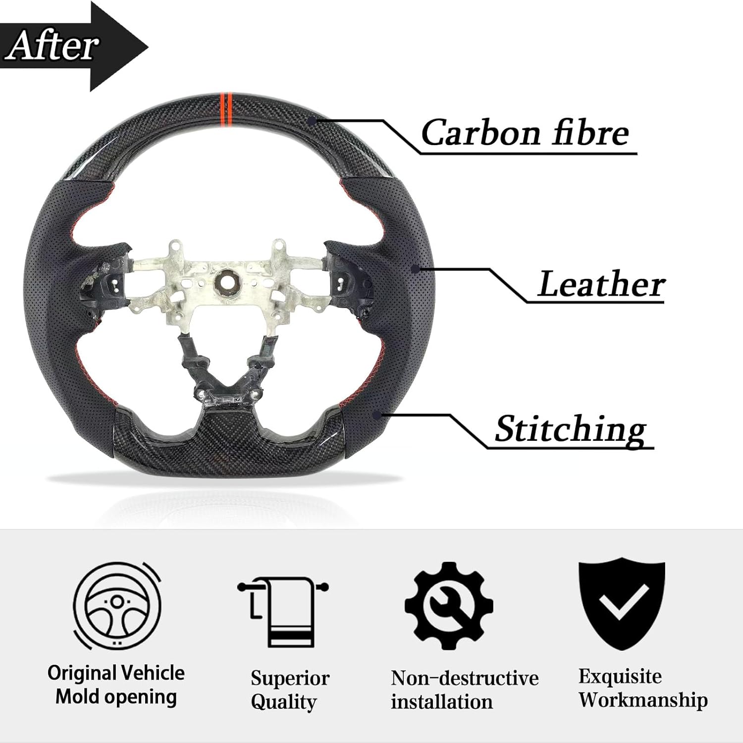 car steering wheel For Honda civic Si 2012 2013 2014 2015 2016 carbon fiber steering wheel