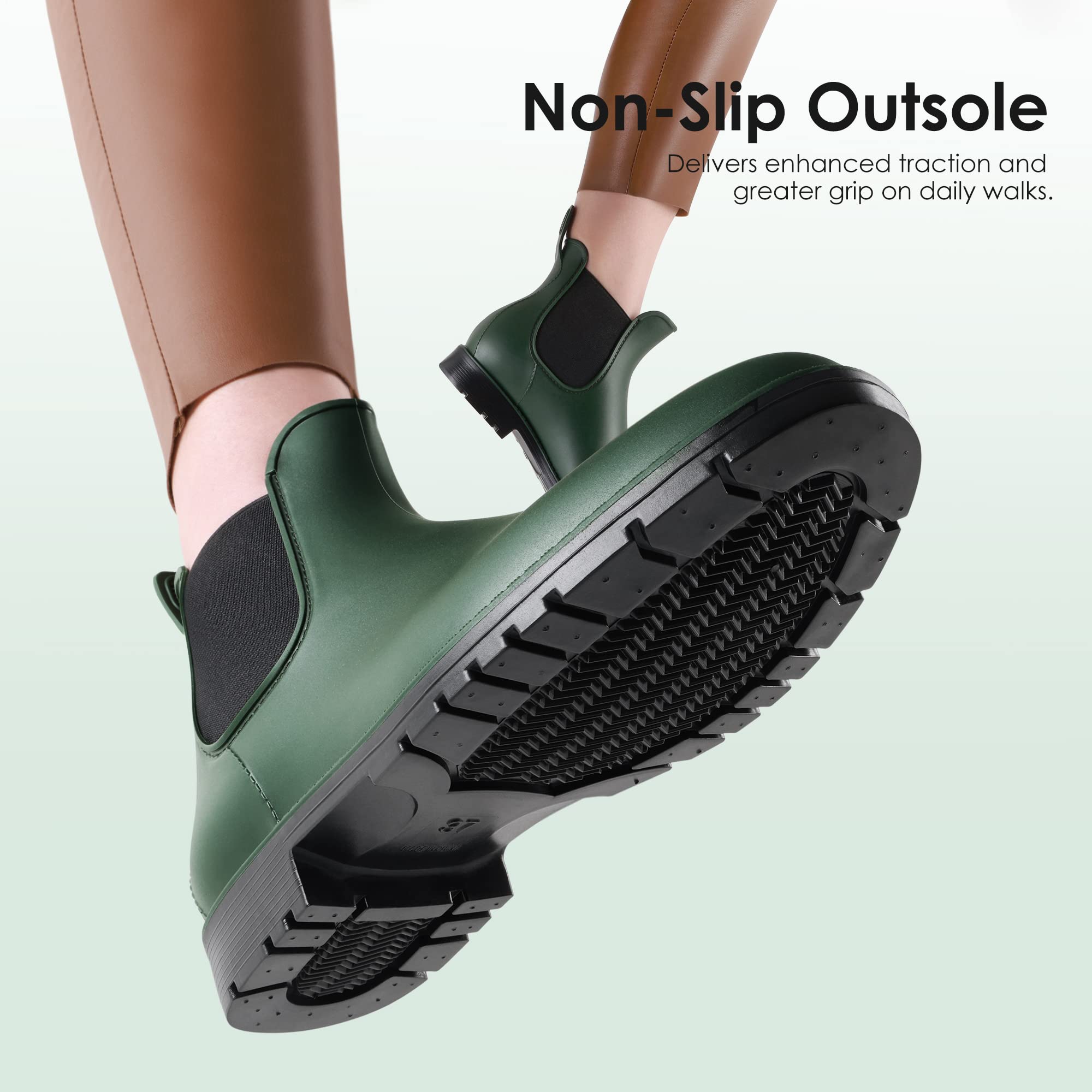 DREAM PAIRS Stivali da Pioggia Donna Chelsea Wellington Rain Boots Impermeabili Stivaletti Elastico Outdoor Ankle Boot