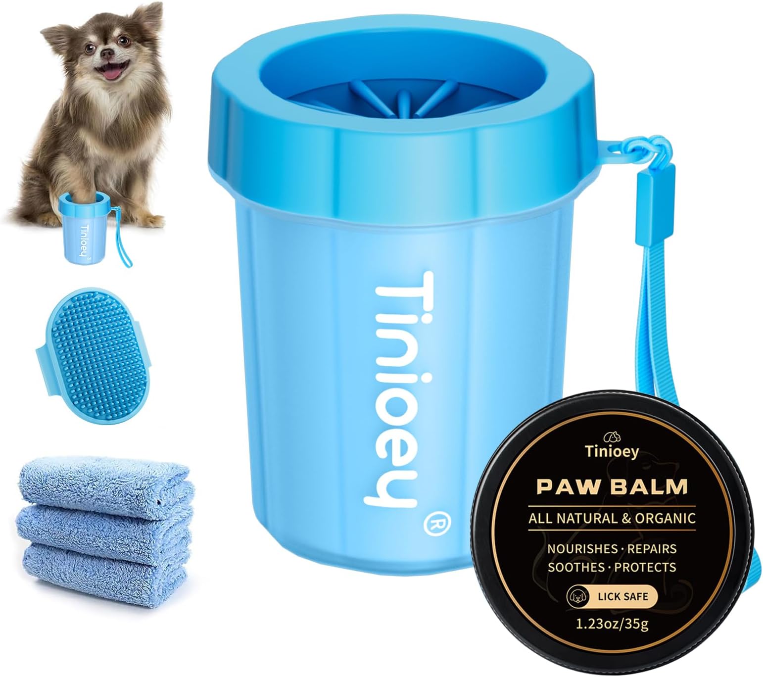Dog Paw Cleaner for Small Dogs, Dog Paw Washer, Muddy Paw Cleaner, Pet Foot Cleaner, Dog Paw Protector Kit
