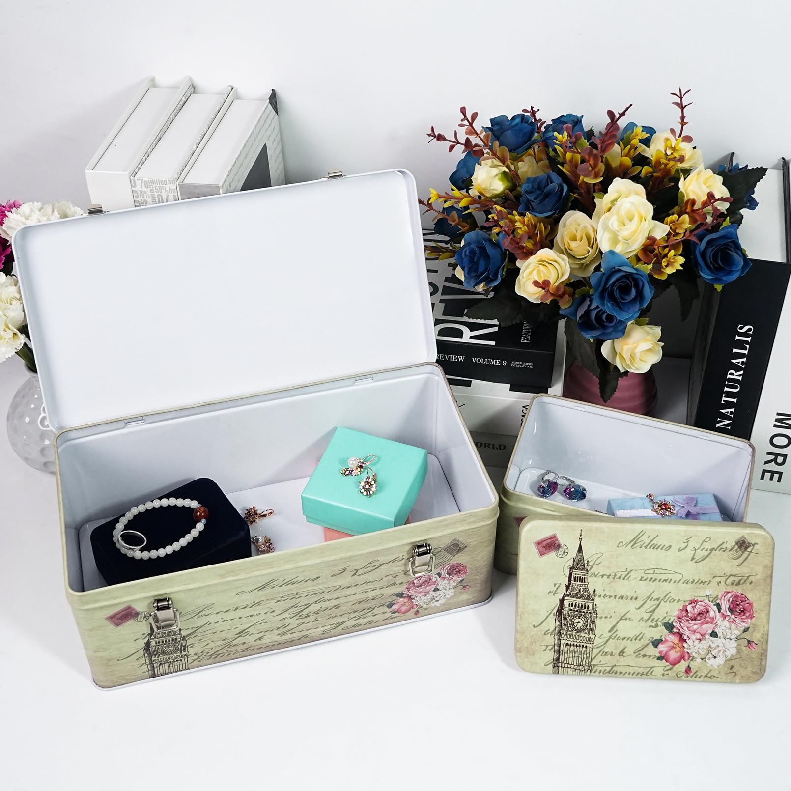 Amazon.com: DreamsEden Tin Metal Keepsake Boxes, Vintage