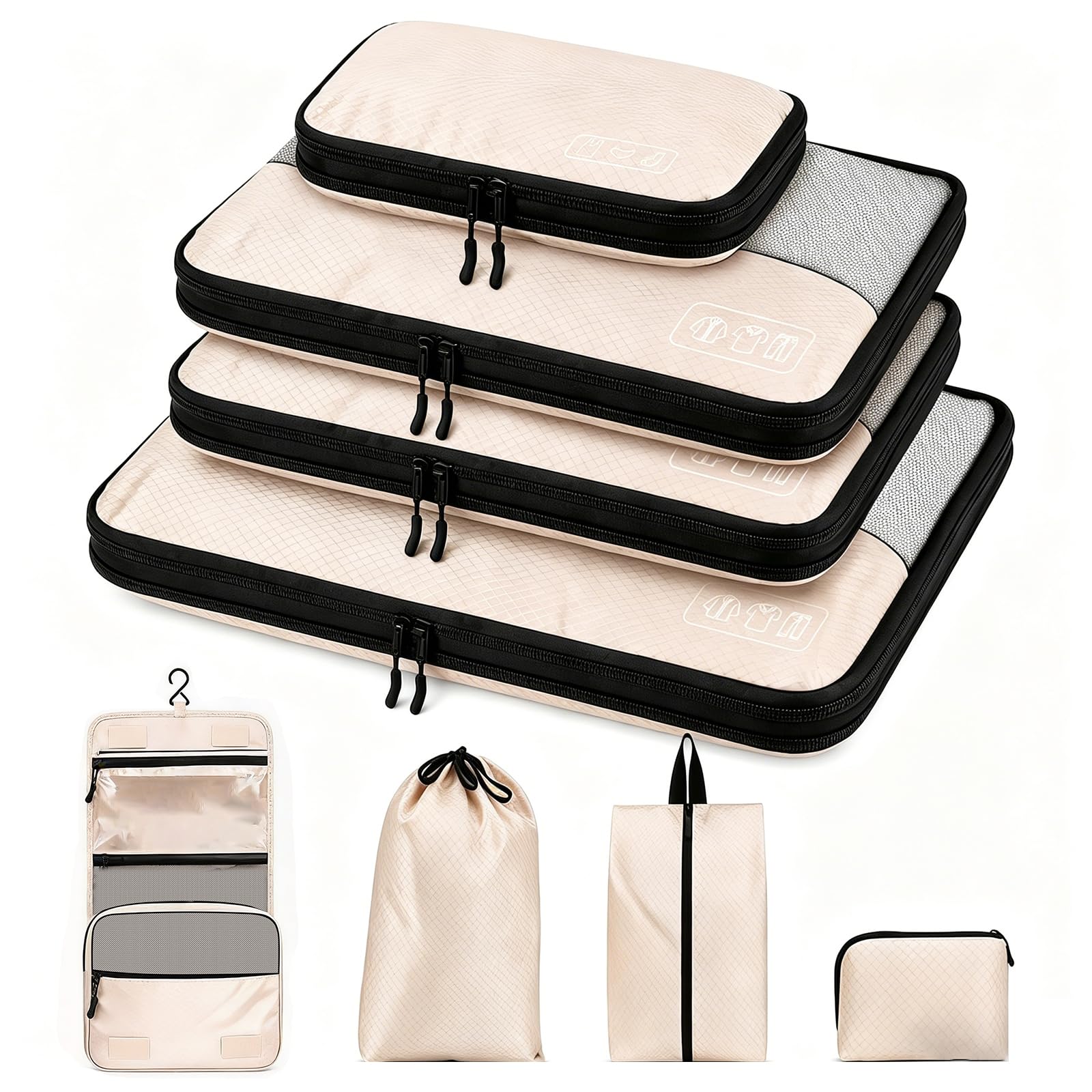 Idcymoul 8-Piece Compression Packing Cubes Set