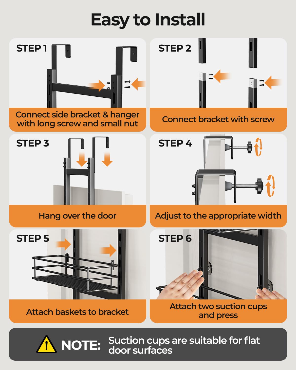 Organizador de despensa ajustable de 5 niveles sobre la puerta, estante para especias, estante colgante estrecho para almacenamiento y organización de cocina