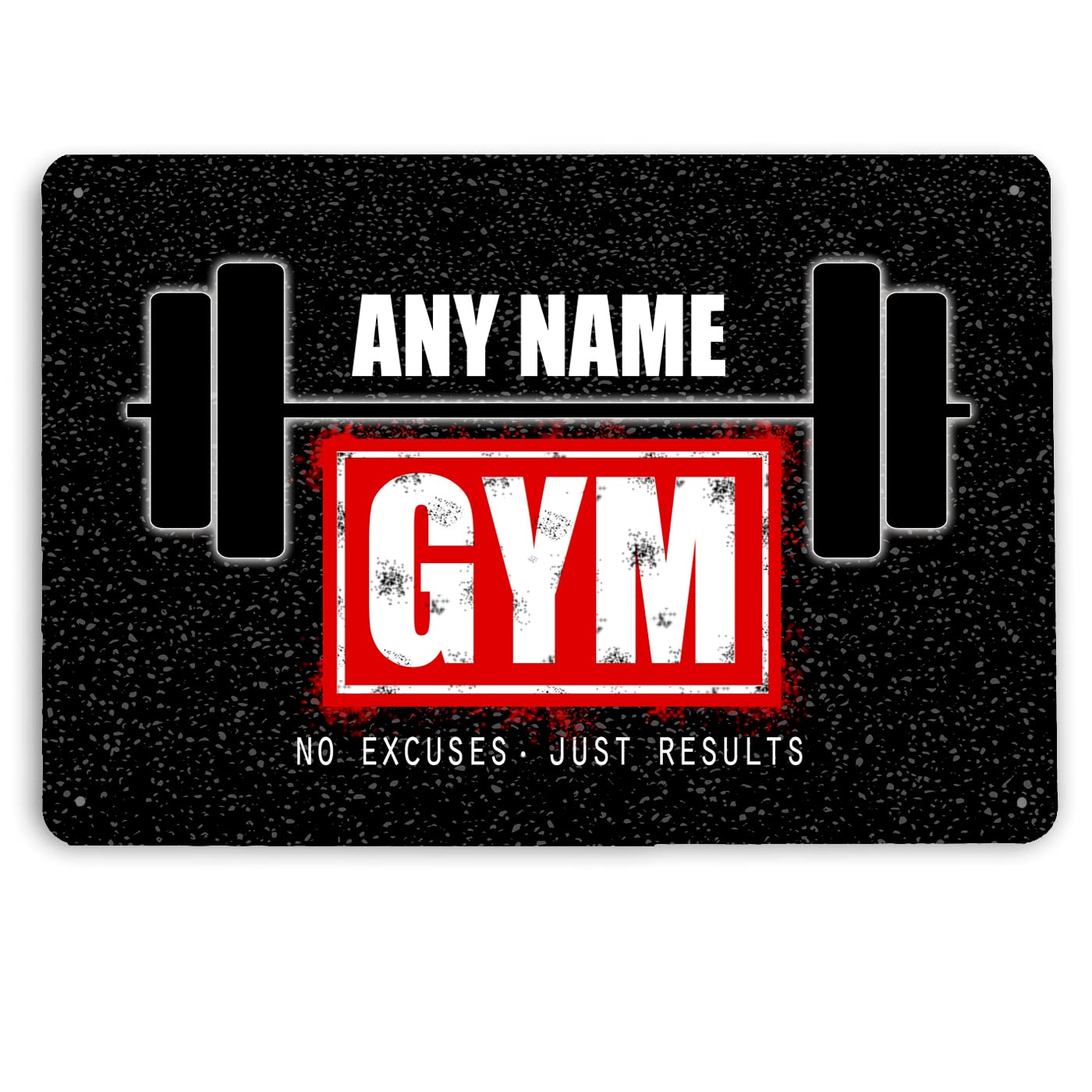 Personalised home Gym, fitness room door metal Sign, Dumbell motivational quote, gym equipment, home gym accessories (Red)