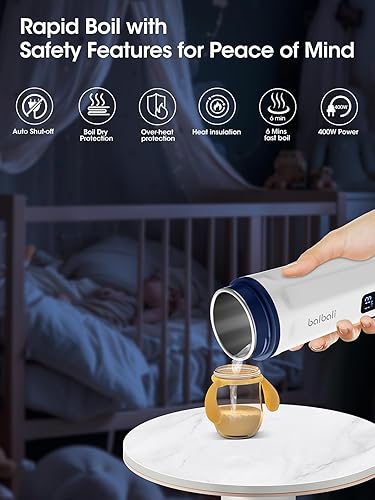 Miniatura 8 de balbali Hervidor portátil de 18.6 oz para viajes, 100-250 V, doble voltaje para internacionalglobalEuropa, 6 hervidores eléctricos de viaje