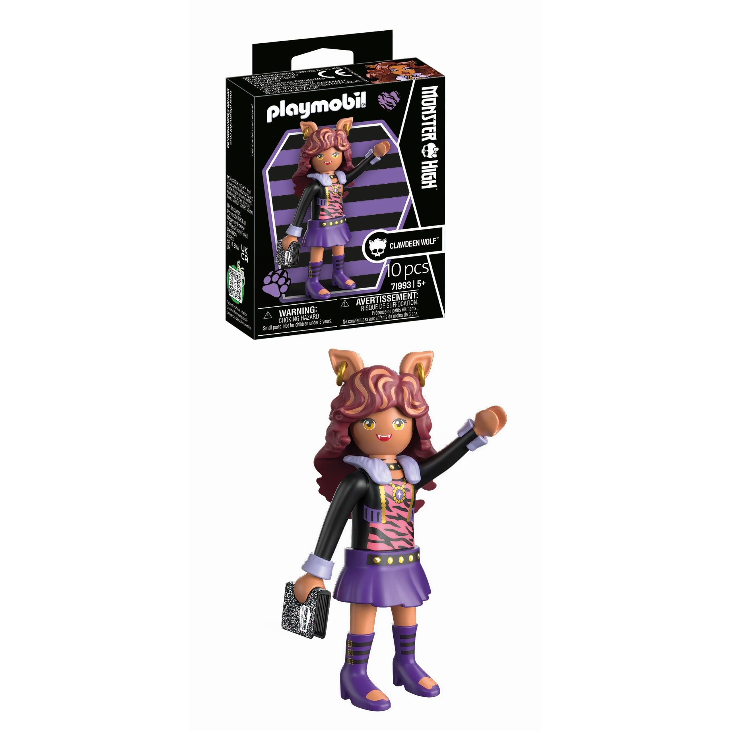 PLAYMOBIL | Monster High | Clawdeen Wolf | Spielfiguren-Set für Halloween & fantasievolle Monster-Geschichten | Mit detailreicher Figur & Accessoires | Tolles Geschenk für Kinder ab 5 Jahren | 71993