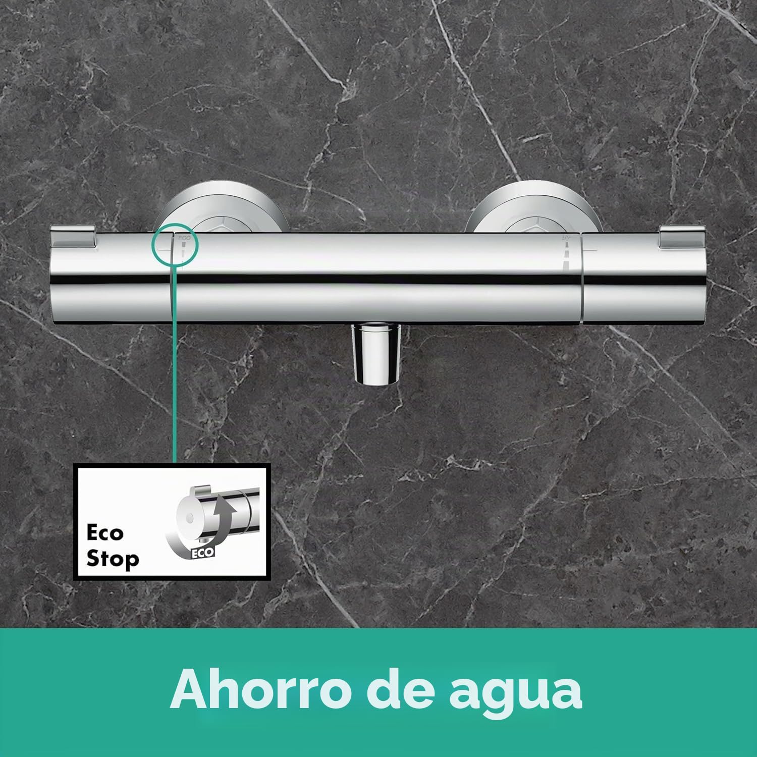 hansgrohe Ecostat 1001 CL - termostato para ducha visto , grifo ducha con botón de seguridad (SafetyStop) a 40 °C, termostato , mezclador para 1 función, cromo, 13211000