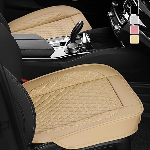 Paquete de 2 fundas de asiento de automóvil de piel sintética de alta calidad, fundas de asiento inferiores transpirables para autos, camiones, SUV,
