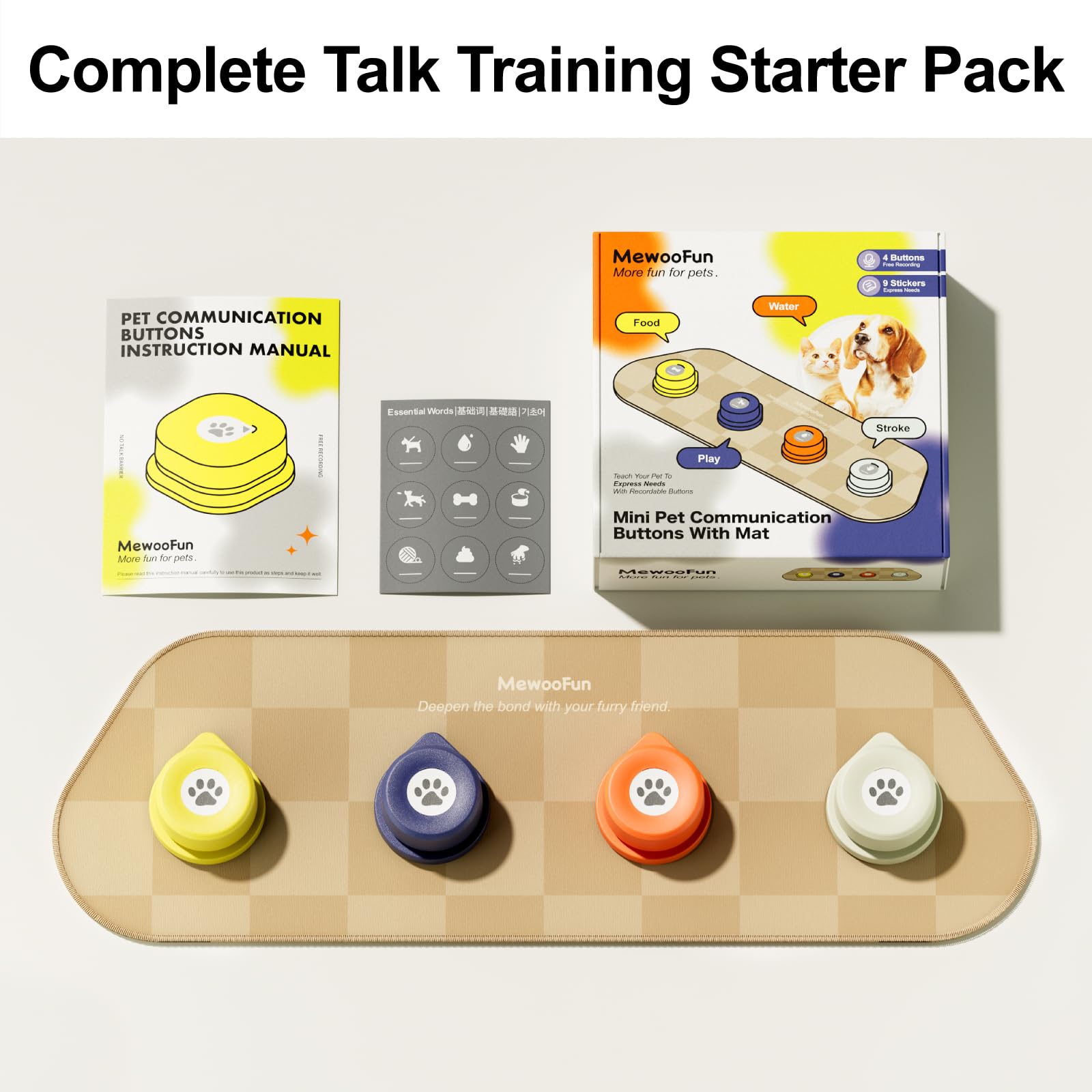 Mewoofun ペット用　知育トイ　ボタン　コミュニケーション Amazon.com : MEWOOFUN Dog Buttons Talk, Recordable Dog