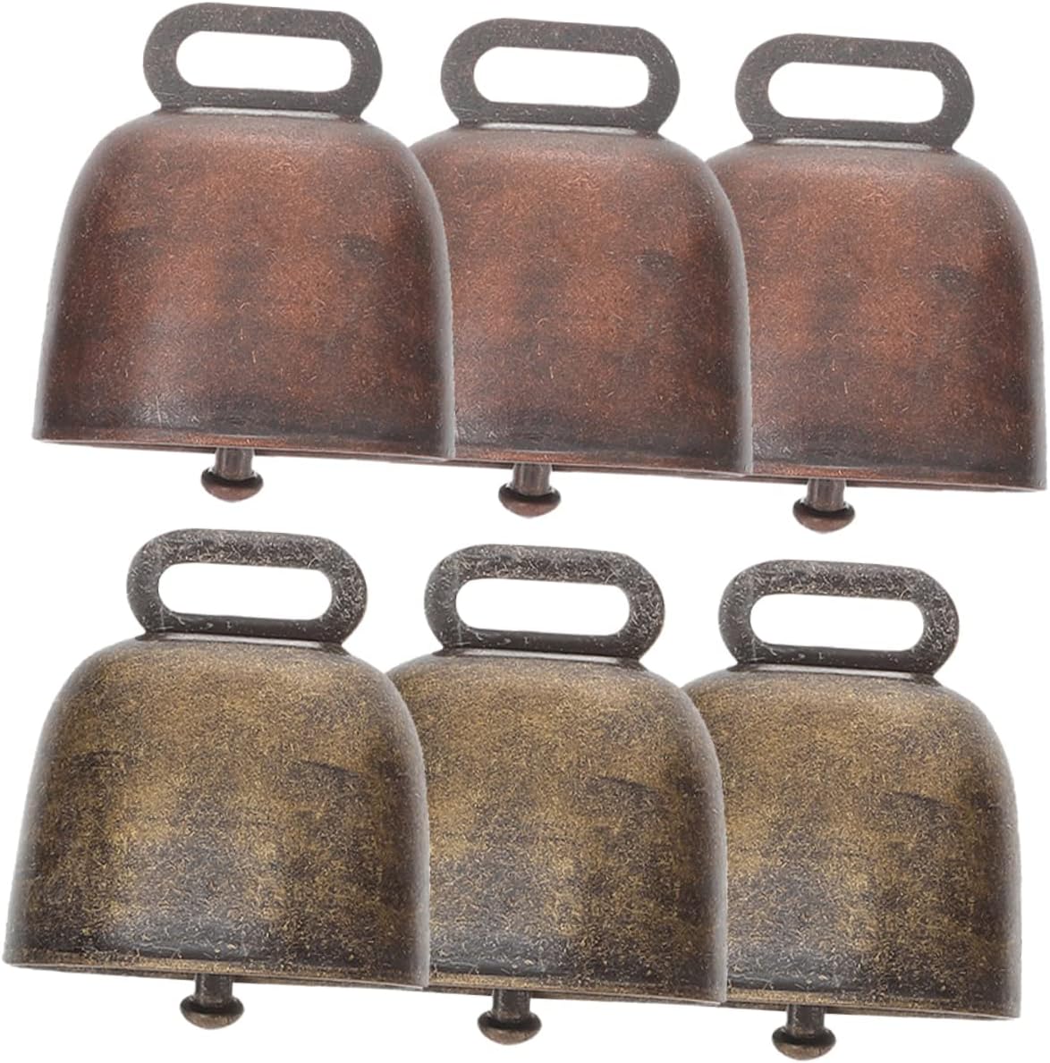 Mobestech 3sets 6pcs Copper Cattle Bells for Livestock Pet Collar DIY Ornament Elegant Design for Cow Horse Sheep for Crafts and Lost Applications 6pcs*3