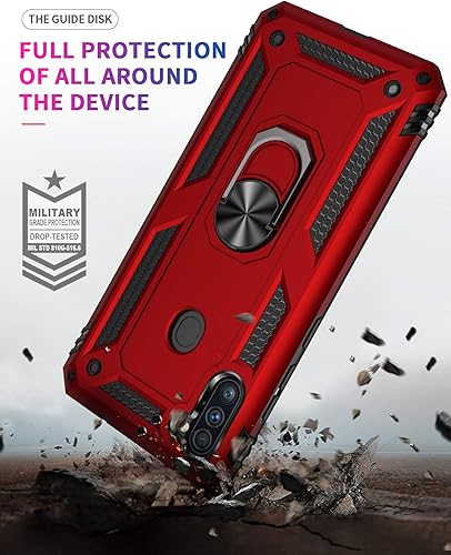 Miniatura 5 de Funda para Samsung A11, Galaxy A11, funda de grado militar resistente con protector de pantalla HD, anillo magnético atril para Samsung Galaxy A11