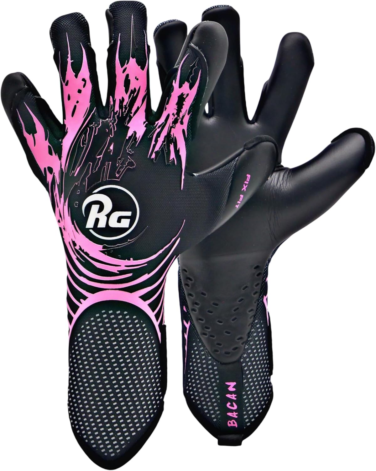 RG Bacan CHR Goalkeeper Gloves – Professional Soccer Goalie Gloves | Hybrid Cut, Superior Grip Comfort | Anti-Slip Latex Palm Maximum Ball Control | Durable Football Gloves All Weather Conditions