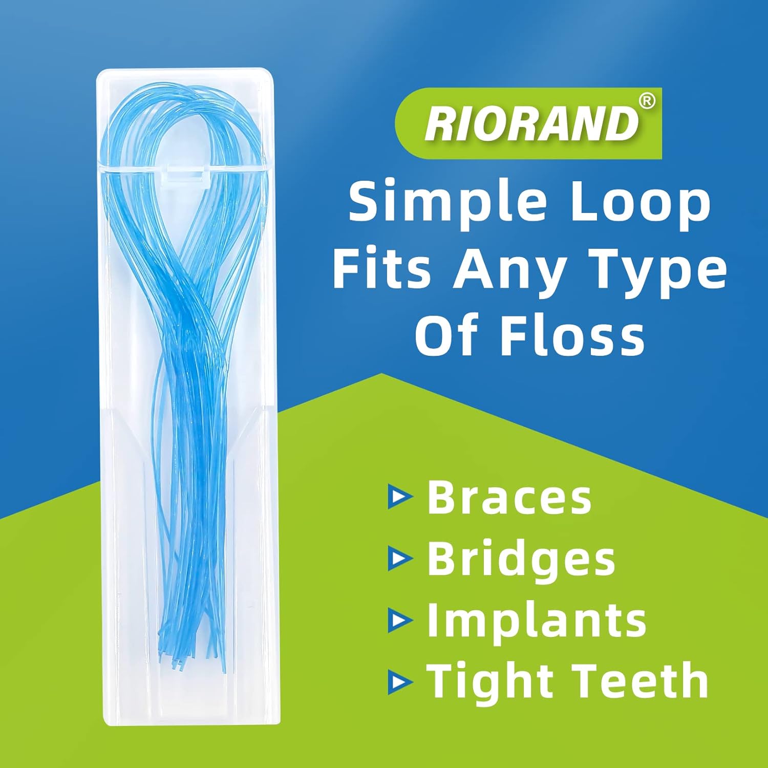 RioRand Floss Threaders, Essential Tool for Maintaining Oral Health with Braces, Bridges, and Implants 200Count (Pack of 4)