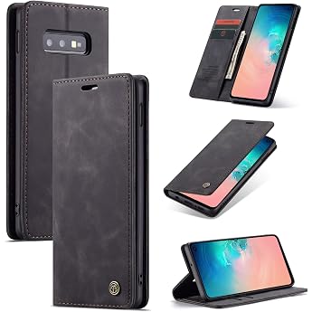 Mobile Phone Case for Samsung Galaxy S10e Flip Case Premium Leather Case Soft Vintage Mobile Phone Case Foldable Stand Protective Case Card Slot Stand Function Case Samsung Galaxy S10e - Black