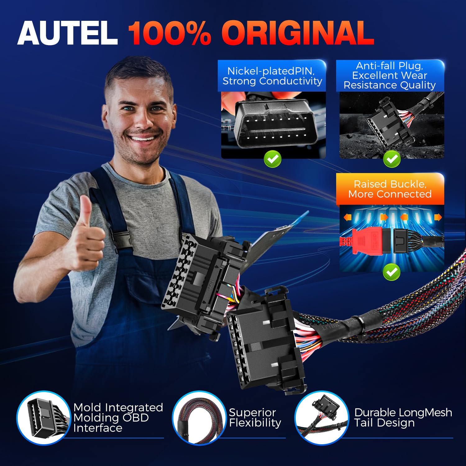 OBD2 Splitter 2 Way Adapter Cable, 16Pin 1 Male To 2 Female OBD...