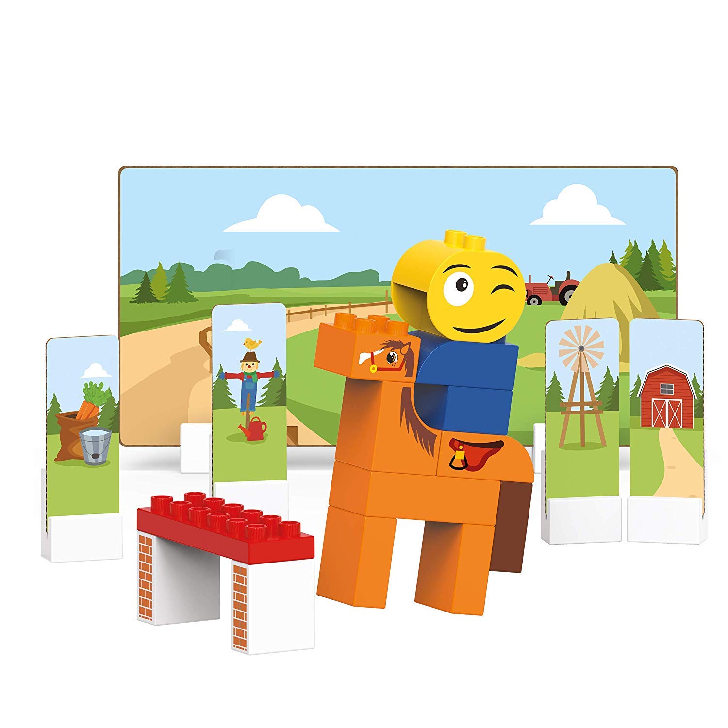 (Riding) - BIOBUDDI Character Riding Set - Eco Friendly Building Blocks for Kids
