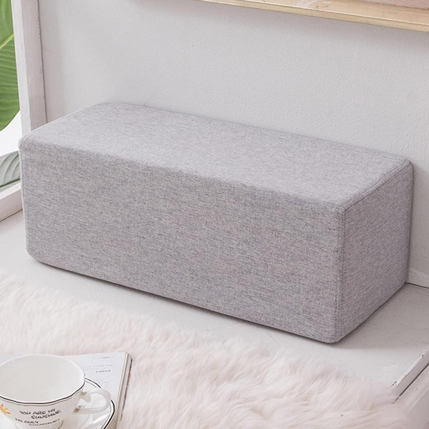qing yun Square Sofa Armrest Cushion Support Bolster,Durable Sofa Armrest Pillow Bolster,Long Bed Gap Filler Mattress Sofa Arm Support Bolster (20x20x40cm,Grey)