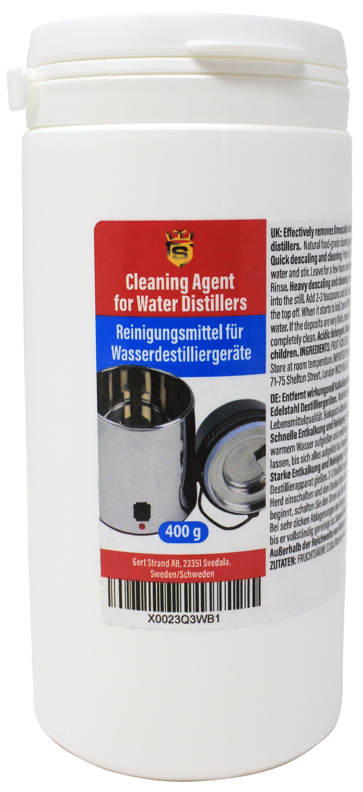 AromhusetDistiller Cleaner Descaler 400g, Citric Acid - Universal Application Water Distiller Cleaner for Waterwise, Natural & Safe