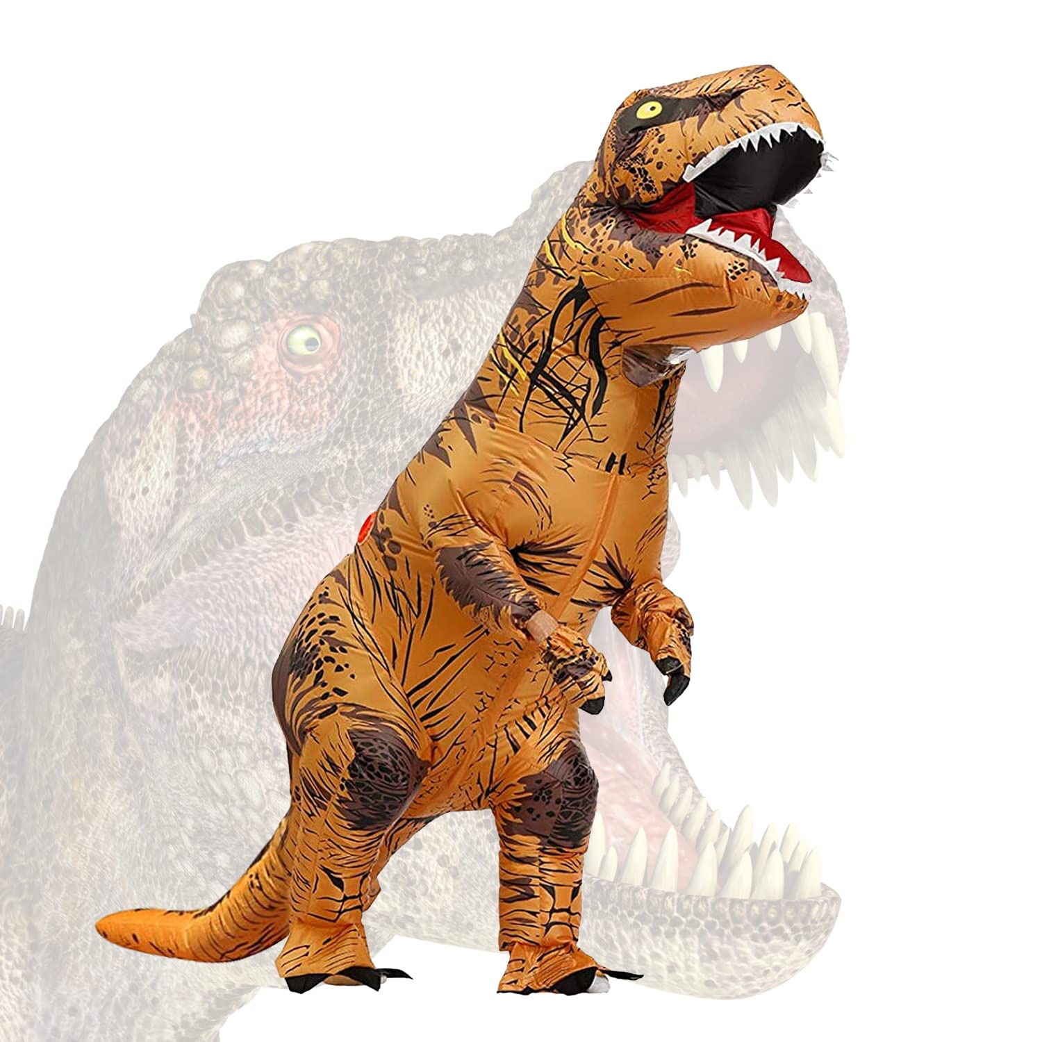Disfraz, de dinosaurio, hinchable, para adulto y niño, para Halloween, fiesta, carnaval o navidad, para hombres y mujeres (150-190 cm)